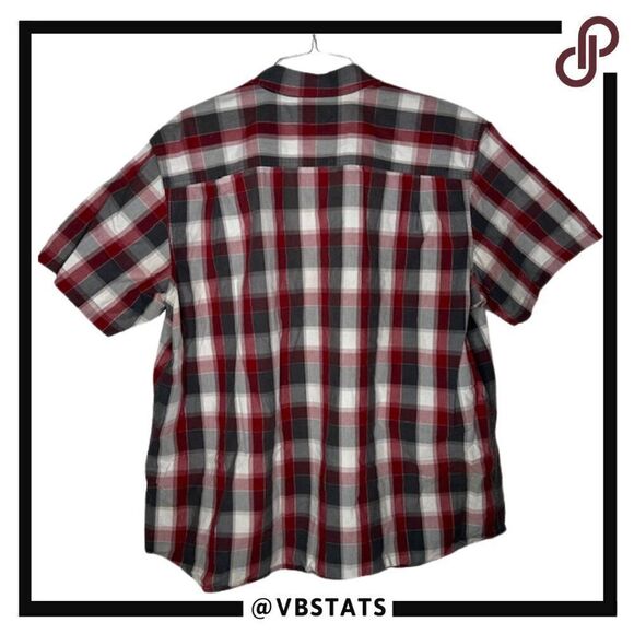 Carhartt Charcoal Gray / Red / White Plaid SS Button Top in Size 2XL - Picture 2 of 5